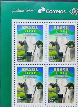 C 3752 Selo Febre Aftosa Gado Boi Vaca Saude Animal 2018 Quadra Vinheta Correios
