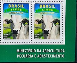 C 3752 Selo Febre Aftosa Gado Boi Vaca Saude Animal 2018 Vinheta Tira com 2