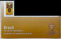 C 4057 Selo Bicentenario da Independencia Dom Pedro Portugal 2022 Com Vinheta