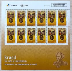 C 4057 Selo Bicentenario da Independencia Dom Pedro Portugal 2022 Folha