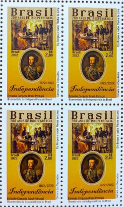 C 4057 Selo Bicentenario da Independencia Dom Pedro Portugal 2022 Quadra