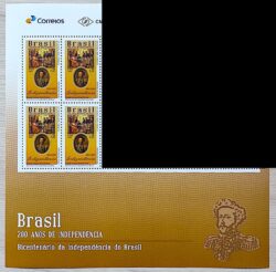 C 4057 Selo Bicentenario da Independencia Dom Pedro Portugal 2022 Quadra Com Vinheta