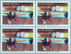 C 4058 Selo As Vilas e as Populacoes Caicaras Barco Navio 2022 Quadra