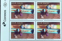 C 4058 Selo As Vilas e as Populacoes Caicaras Barco Navio 2022 Quadra Vinheta Correios