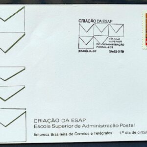 Envelope FDC 147 1978 Escola de Administracao Postal Educacao CBC e CPD DF Brasilia 1