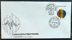 Envelope FDC 148 1978 Dia Mundial da Saude Hipertensao CBC e CPD AM