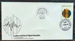Envelope FDC 148 1978 Dia Mundial da Saude Hipertensao CBC e CPD DF Brasilia