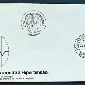 Envelope FDC 148 1978 Dia Mundial da Saude Hipertensao CBC e CPD SP 2
