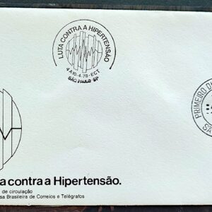 Envelope FDC 148 1978 Dia Mundial da Saude Hipertensao CBC e CPD SP