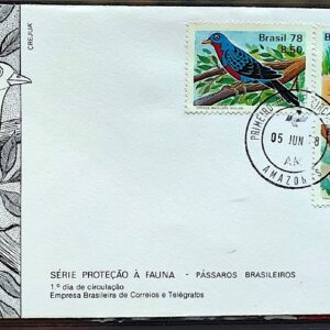 Envelope FDC 150 1978 Fauna Passaros Aves Mapa CPD AM