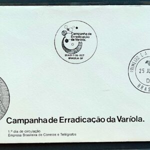 Envelope FDC 155 1978 Erradicacao da Variola Saude CBC e CPD DF Brasilia