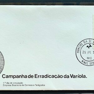 Envelope FDC 155 1978 Erradicacao da Variola Saude CPD MG