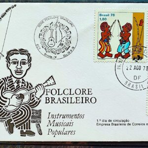 Envelope FDC 158 1978 Folclore Instrumentos Musicais CBC e CPD DF Brasilia