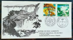 Envelope FDC 162 1978 Parque do Iguacu Meio Ambiente Ipe Cachoeira CBC e CPD DF Brasilia