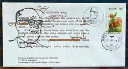 Envelope FDC 165 1978 Dia do Livro Joao Guimaraes Rosa CBC e CPD DF Brasilia 1