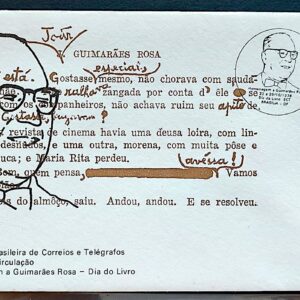 Envelope FDC 165 1978 Dia do Livro Joao Guimaraes Rosa CBC e CPD DF Brasilia 1