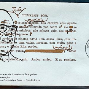 Envelope FDC 165 1978 Dia do Livro Joao Guimaraes Rosa CPD SP