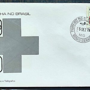 Envelope FDC 169 1978 Cruz Vermelha Saude CPD MG