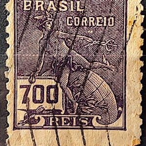 Selo Regular Cod RHM 288 Vovo Mercurio e Globo 700 Reis Filigrana K 1931 Circulado 5