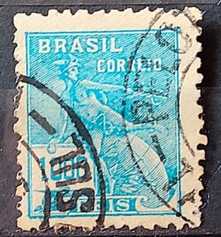 Selo Regular Cod RHM 289 Vovo Mercurio e Globo 1000 Reis Filigrana K 1931 Circulado 16