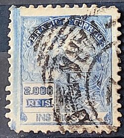 Selo Regular Cod RHM 294 Vovo Instrucao 2000 Reis Filigrana L 1934 Circulado 10