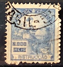 Selo Regular Cod RHM 294 Vovo Instrucao 2000 Reis Filigrana L 1934 Circulado 5