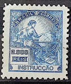 Selo Regular Cod RHM 294Es Vovo Instrucao 2000 Reis Sem Filigrana L Dent 11 12 1934 2