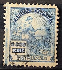 Selo Regular Cod RHM 294Es Vovo Instrucao 2000 Reis Sem Filigrana L Dent 11 12 1934 Circulado 11