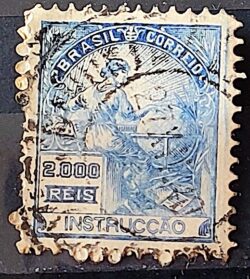 Selo Regular Cod RHM 294Es Vovo Instrucao 2000 Reis Sem Filigrana L Dent 11 12 1934 Circulado 15