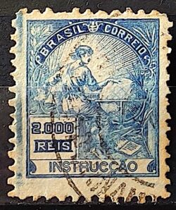 Selo Regular Cod RHM 294Es Vovo Instrucao 2000 Reis Sem Filigrana L Dent 11 12 1934 Circulado 17