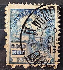 Selo Regular Cod RHM 294Es Vovo Instrucao 2000 Reis Sem Filigrana L Dent 11 12 1934 Circulado 18