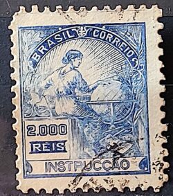 Selo Regular Cod RHM 294Es Vovo Instrucao 2000 Reis Sem Filigrana L Dent 11 12 1934 Circulado 19