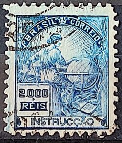 Selo Regular Cod RHM 294Es Vovo Instrucao 2000 Reis Sem Filigrana L Dent 11 12 1934 Circulado 2