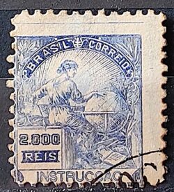 Selo Regular Cod RHM 294Es Vovo Instrucao 2000 Reis Sem Filigrana L Dent 11 12 1934 Circulado 20 Picote Deslocado