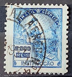 Selo Regular Cod RHM 294Es Vovo Instrucao 2000 Reis Sem Filigrana L Dent 11 12 1934 Circulado 22