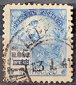 Selo Regular Cod RHM 294Es Vovo Instrucao 2000 Reis Sem Filigrana L Dent 11 12 1934 Circulado 23