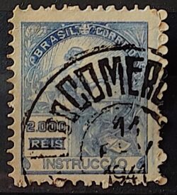 Selo Regular Cod RHM 294Es Vovo Instrucao 2000 Reis Sem Filigrana L Dent 11 12 1934 Circulado 24