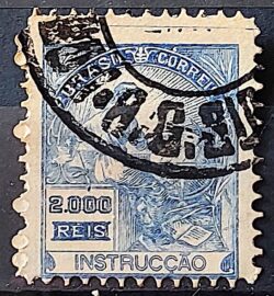 Selo Regular Cod RHM 294Es Vovo Instrucao 2000 Reis Sem Filigrana L Dent 11 12 1934 Circulado 26 Picote Deslocado