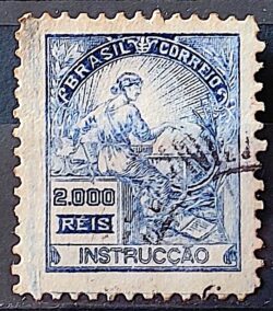 Selo Regular Cod RHM 294Es Vovo Instrucao 2000 Reis Sem Filigrana L Dent 11 12 1934 Circulado 27