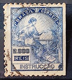 Selo Regular Cod RHM 294Es Vovo Instrucao 2000 Reis Sem Filigrana L Dent 11 12 1934 Circulado 28