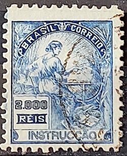 Selo Regular Cod RHM 294Es Vovo Instrucao 2000 Reis Sem Filigrana L Dent 11 12 1934 Circulado 3