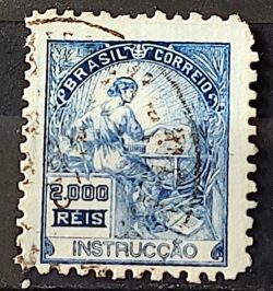 Selo Regular Cod RHM 294Es Vovo Instrucao 2000 Reis Sem Filigrana L Dent 11 12 1934 Circulado 4