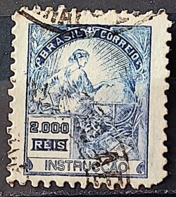 Selo Regular Cod RHM 294Es Vovo Instrucao 2000 Reis Sem Filigrana L Dent 11 12 1934 Circulado 6