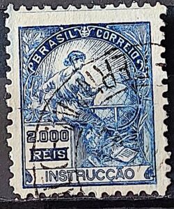 Selo Regular Cod RHM 294Es Vovo Instrucao 2000 Reis Sem Filigrana L Dent 11 12 1934 Circulado 7