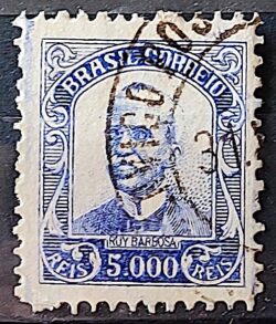 Selo Regular Cod RHM 295Es Vovo Ruy Barbosa 5000 Reis Sem Filigrana L Dent 11 12 1934 Circulado 4