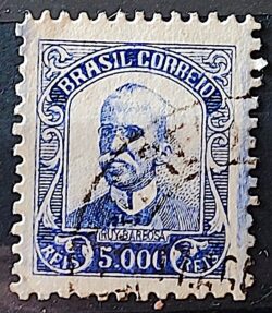 Selo Regular Cod RHM 295Es Vovo Ruy Barbosa 5000 Reis Sem Filigrana L Dent 11 12 1934 Circulado 6