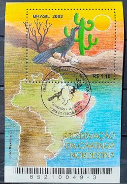 B 126 Bloco Preservacao da Caatinga Nordestina Mapa Nordeste Cacto Ave Mao 2002 CBC CE