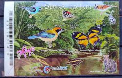 B 148 Bloco Serra do Japi Ave Passaro Borboleta Onca Joaninha 2008 Circulado
