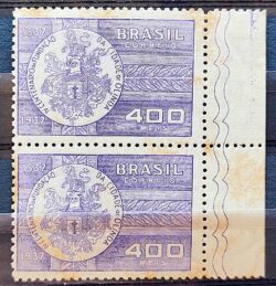 C 128 Selo Centenario de Olinda Pernambuco Brasao 1938 Dupla