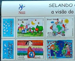 C 2238 Selo Selando o Futuro Mapa Estrela Sol 2000 Vinheta 1